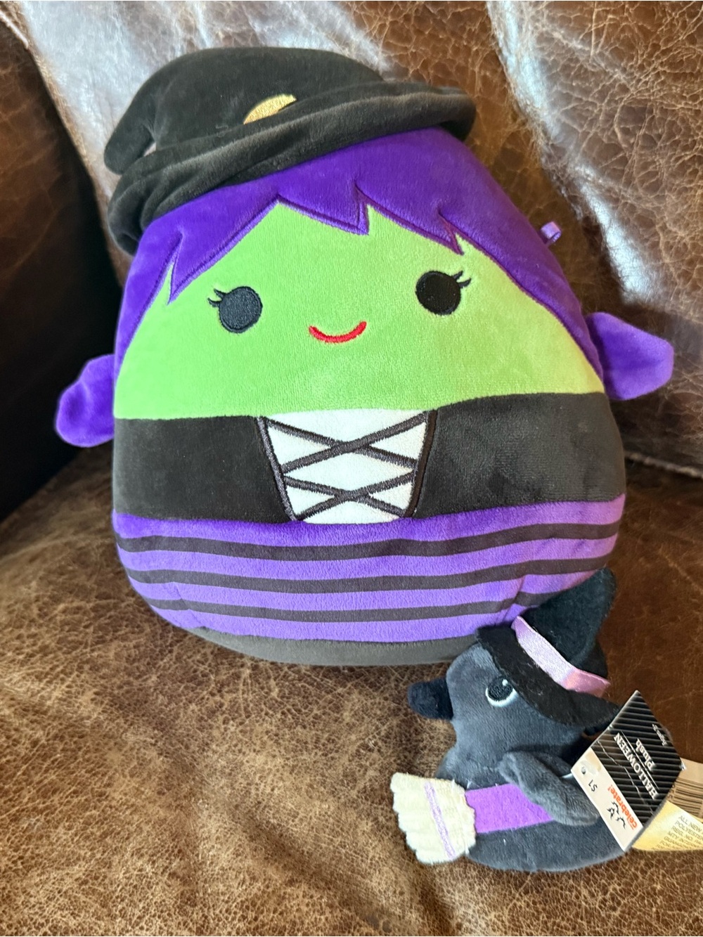 Squishmallows Purple and Green Witch Plush with extra duck witch!